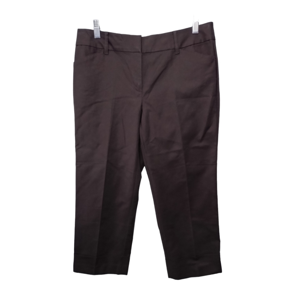 Ann Taylor Factory‎ Signature Straight Cropped Dark Brown Pants Size 6